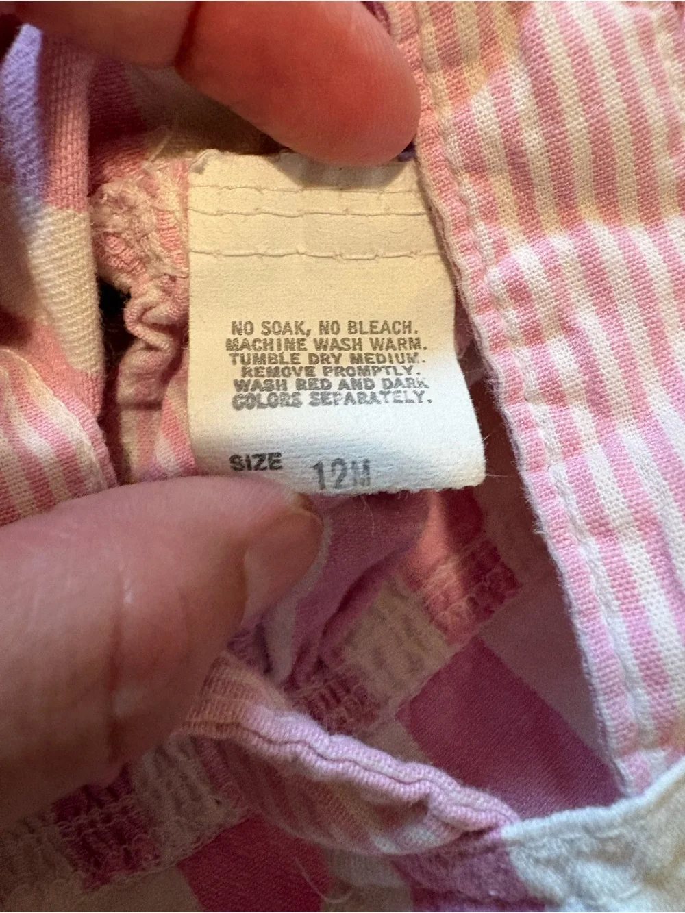 Vintage 90s Y2K OshKosh B'gosh Pink & White Striped Overalls size 12 months